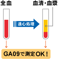 血清・血漿だけでなく全血検体の測定が可能