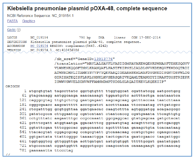 Klebsiella pneumoniae plasmid pOXA-48, complete sequenceデータ